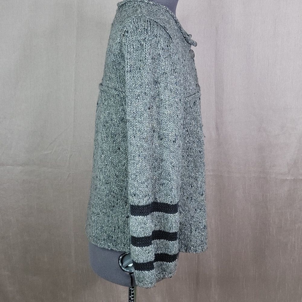 ANGIE Women's Black and Gray Wool Sweater Jacket Large - Picture 5 of 8